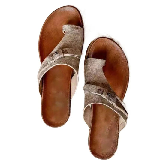 Imelda | Women's Leather Look Slip on Slipper