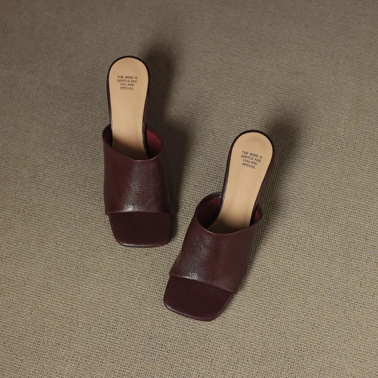 Gwendolyn | Women's Leather Square Toe Slide