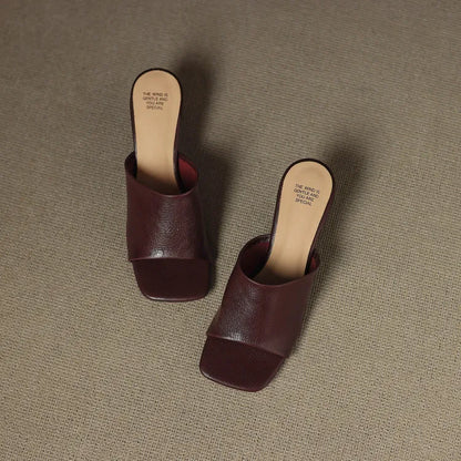 Gwendolyn | Women's Leather Square Toe Slide