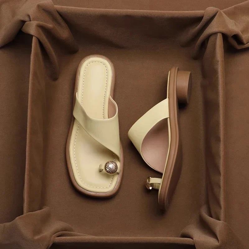 Morgane | Women's Leather Square Toe Slide