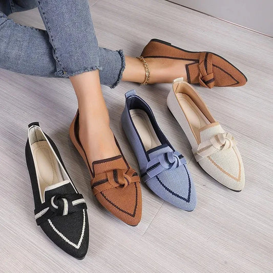 Daphne | Women's Bow Knit Flat Shoe