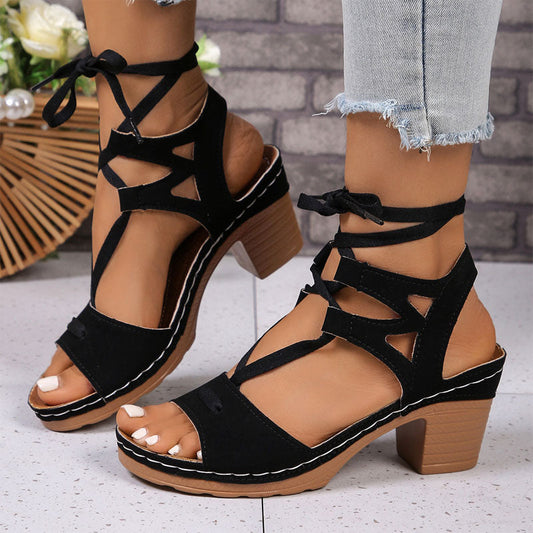 Mila | Women's Leather Look Open Toe Sandal