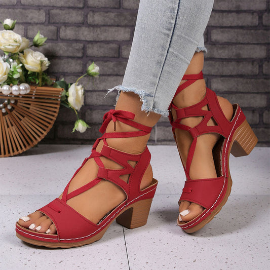 Mila | Women's Leather Look Open Toe Sandal