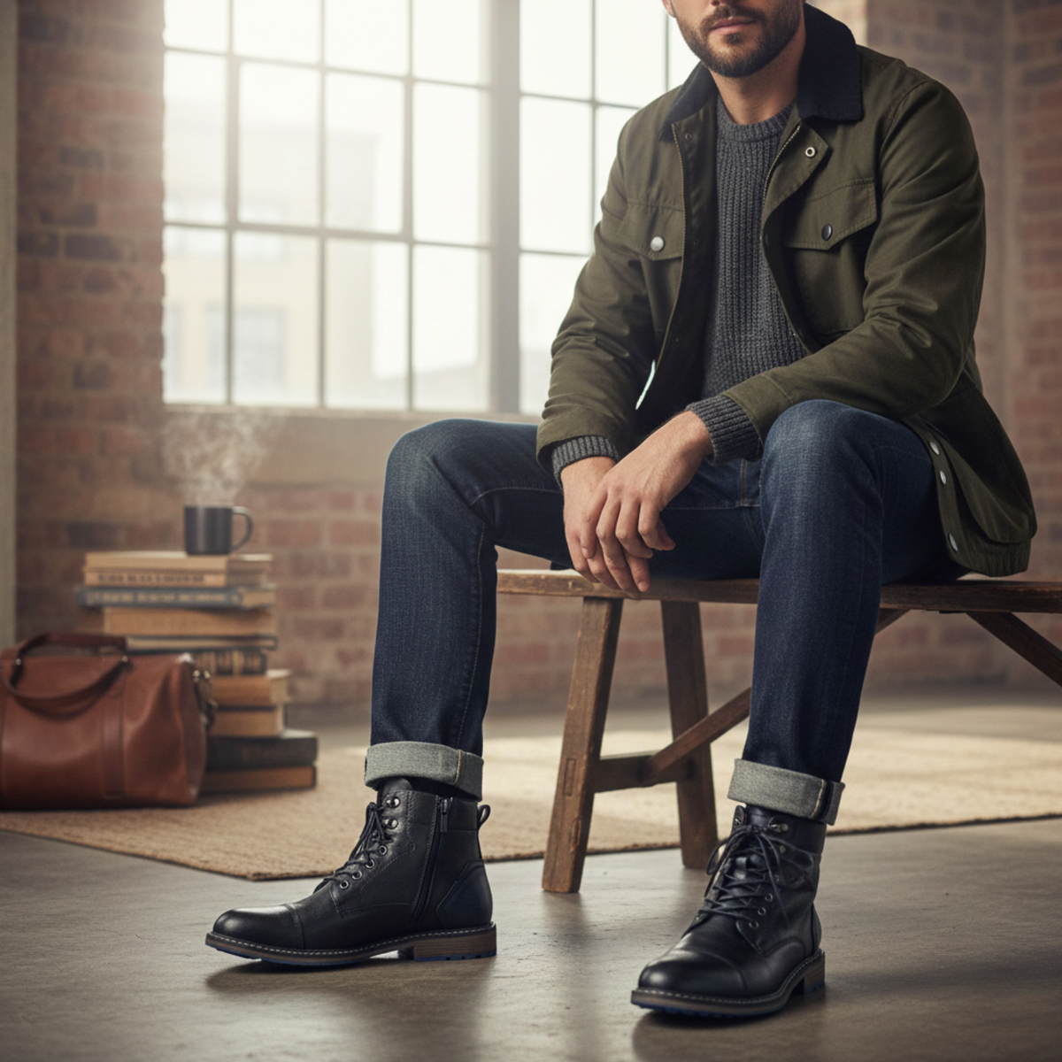 Percival | Men's Microfibre Round Toe Boot