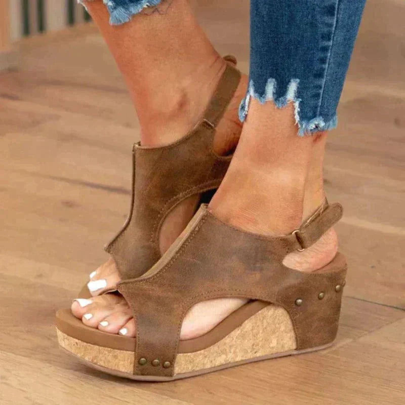 Rosalind | Women's Leather Look Open Toe Sneaker