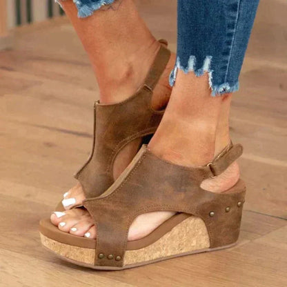 Rosalind | Women's Leather Look Open Toe Sneaker