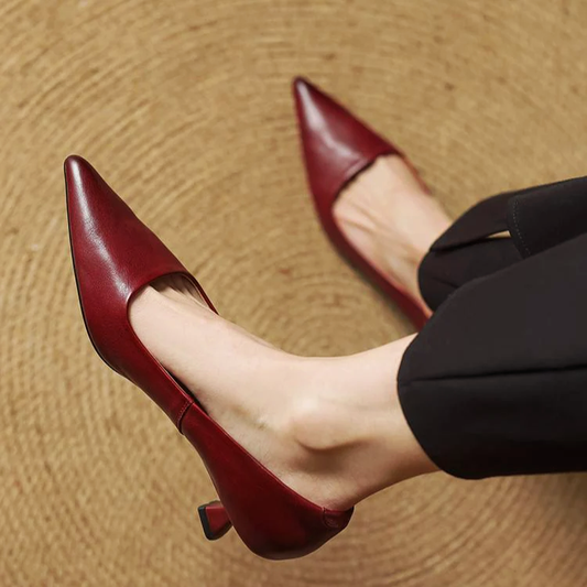 Aleida | Women's Leather Pointed Toe Heel