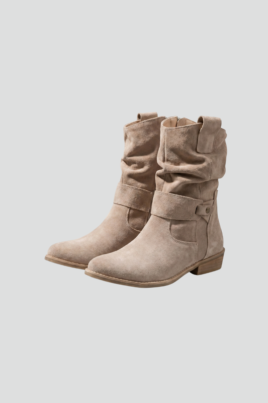 Sanna | Women's Textured Suede Mid Calf Boot