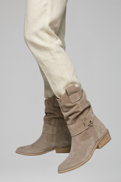 Sanna | Women's Textured Suede Mid Calf Boot