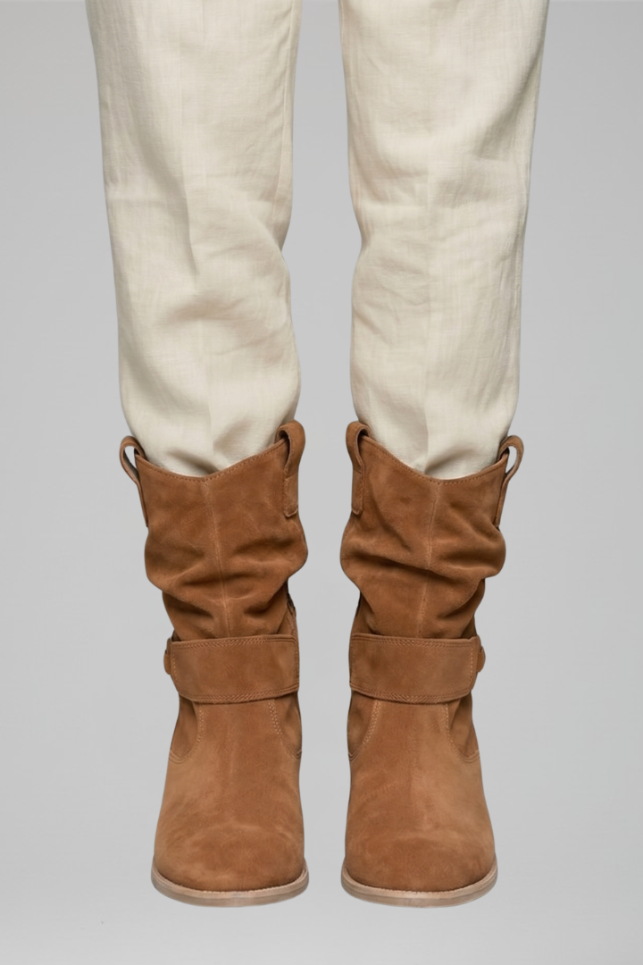 Sanna | Women's Textured Suede Mid Calf Boot