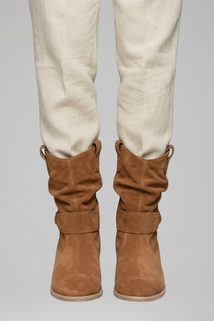 Sanna | Women's Textured Suede Mid Calf Boot