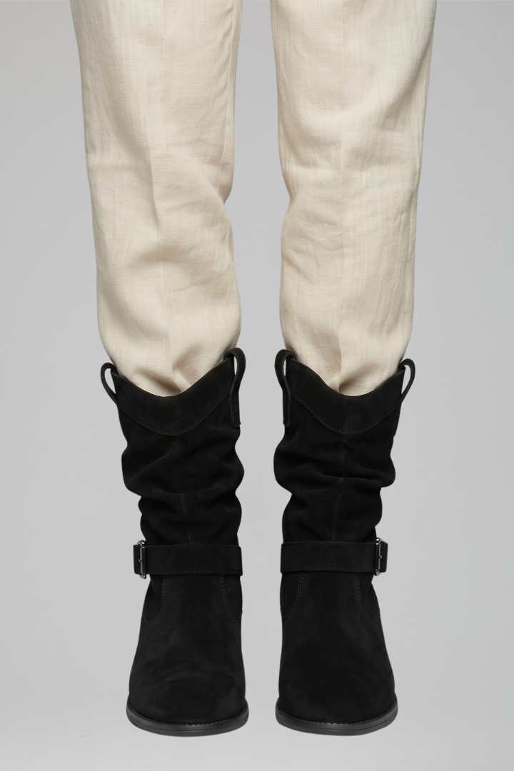 Sanna | Women's Textured Suede Mid Calf Boot