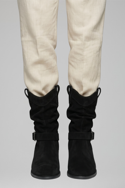 Sanna | Women's Textured Suede Mid Calf Boot