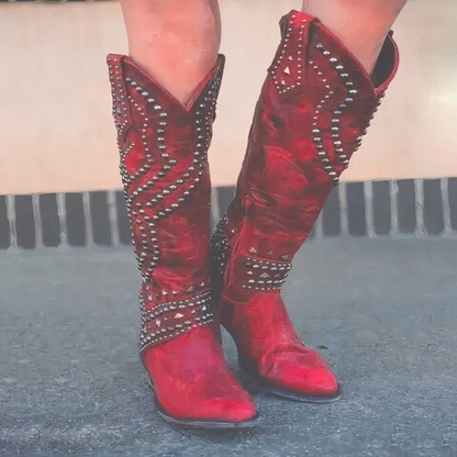 Saoirse | Women's Studs Pointed Toe Western Boot