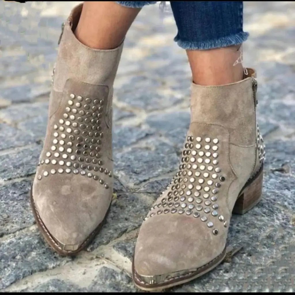 Anouska | Women's Studs Suede Look Boot