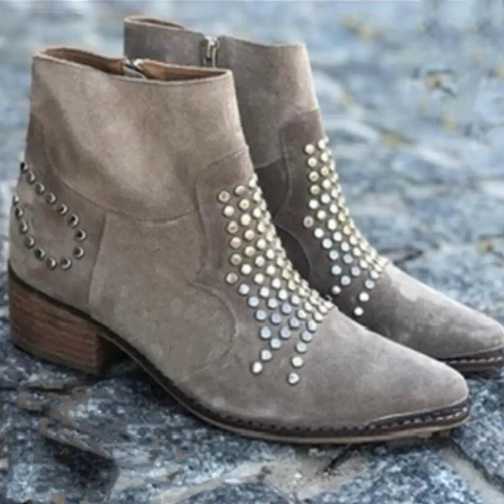 Anouska | Women's Studs Suede Look Boot