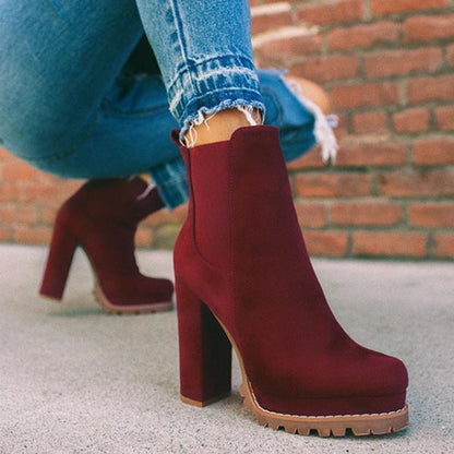 Kerstin | Women's Textured Suede Look Ankle Boot