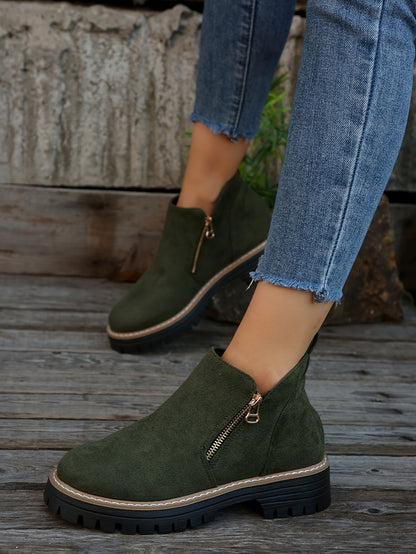 Pilar | Women's Zip Grooved Ankle Boot