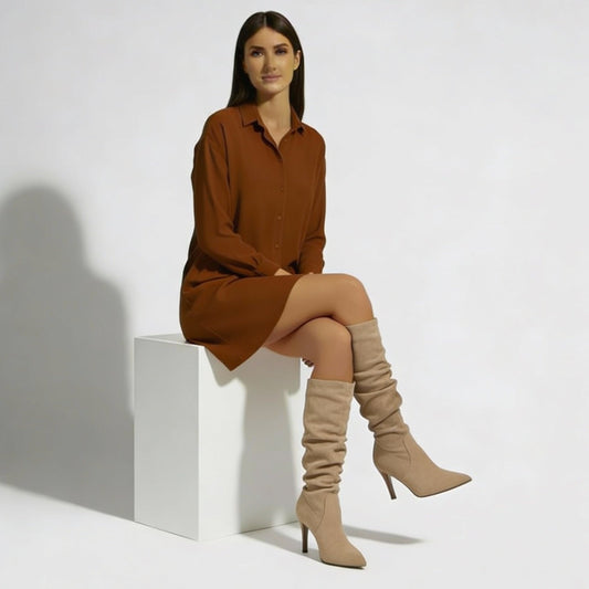 Lucia | Women's Suede Slim Heel Boot