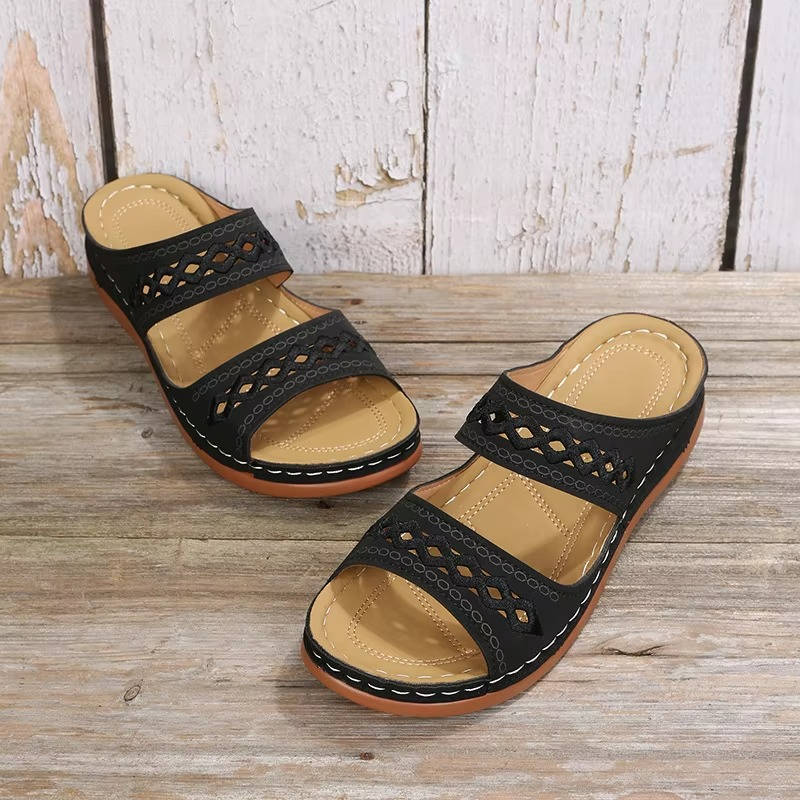 Tilly | Women's Embroidery Wedge Slide