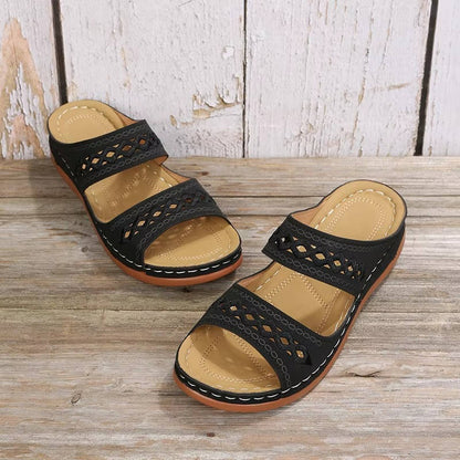 Tilly | Women's Embroidery Wedge Slide