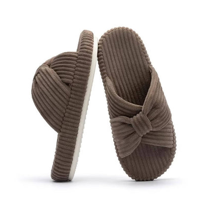 Una | Women's Bow Open Toe Slipper
