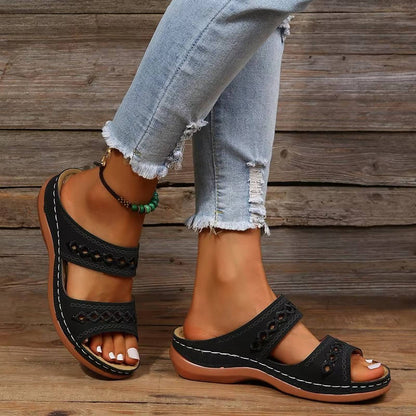Tilly | Women's Embroidery Wedge Slide