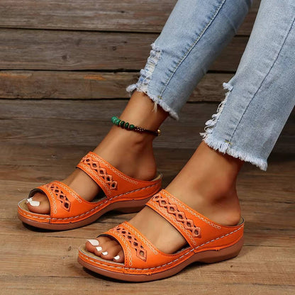Tilly | Women's Embroidery Wedge Slide