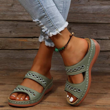 Tilly | Women's Embroidery Wedge Slide