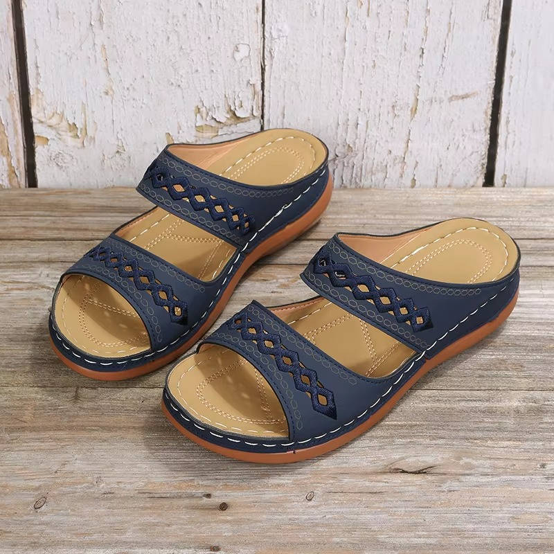 Tilly | Women's Embroidery Wedge Slide