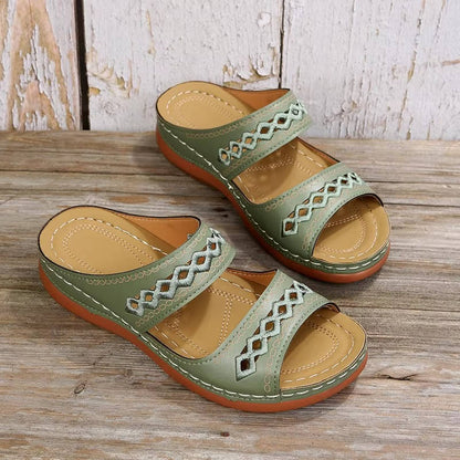 Tilly | Women's Embroidery Wedge Slide
