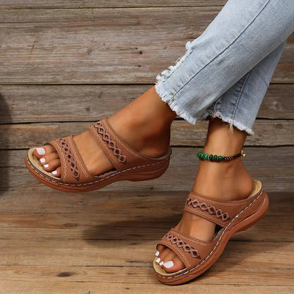Tilly | Women's Embroidery Wedge Slide