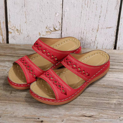 Tilly | Women's Embroidery Wedge Slide