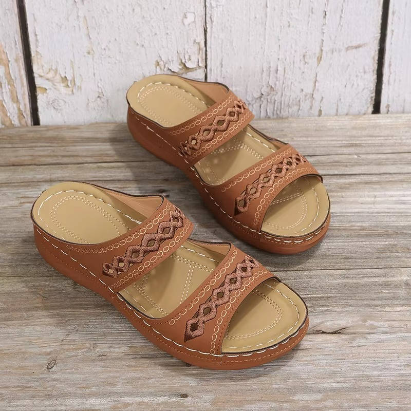 Tilly | Women's Embroidery Wedge Slide
