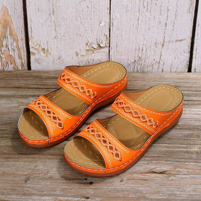 Tilly | Women's Embroidery Wedge Slide