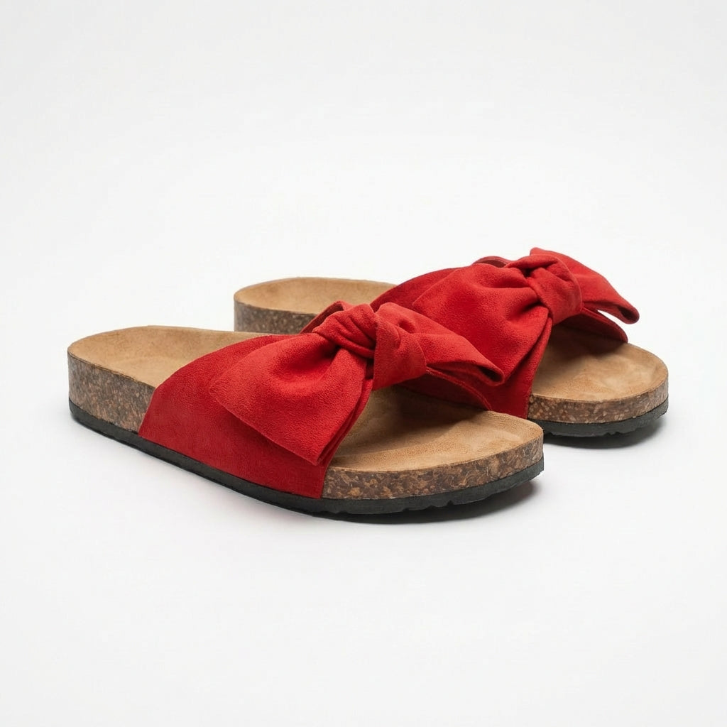 Enid | Women's Stripe Bow Slide