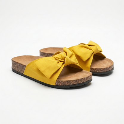 Enid | Women's Stripe Bow Slide