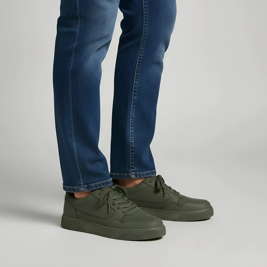 Declan | Men's Leather Look Flat Profile Sneaker