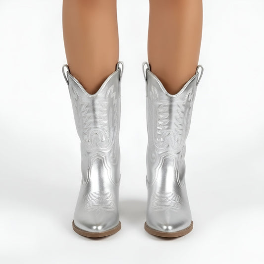 Lorena | Women's Embroidery Denim Ankle Boot