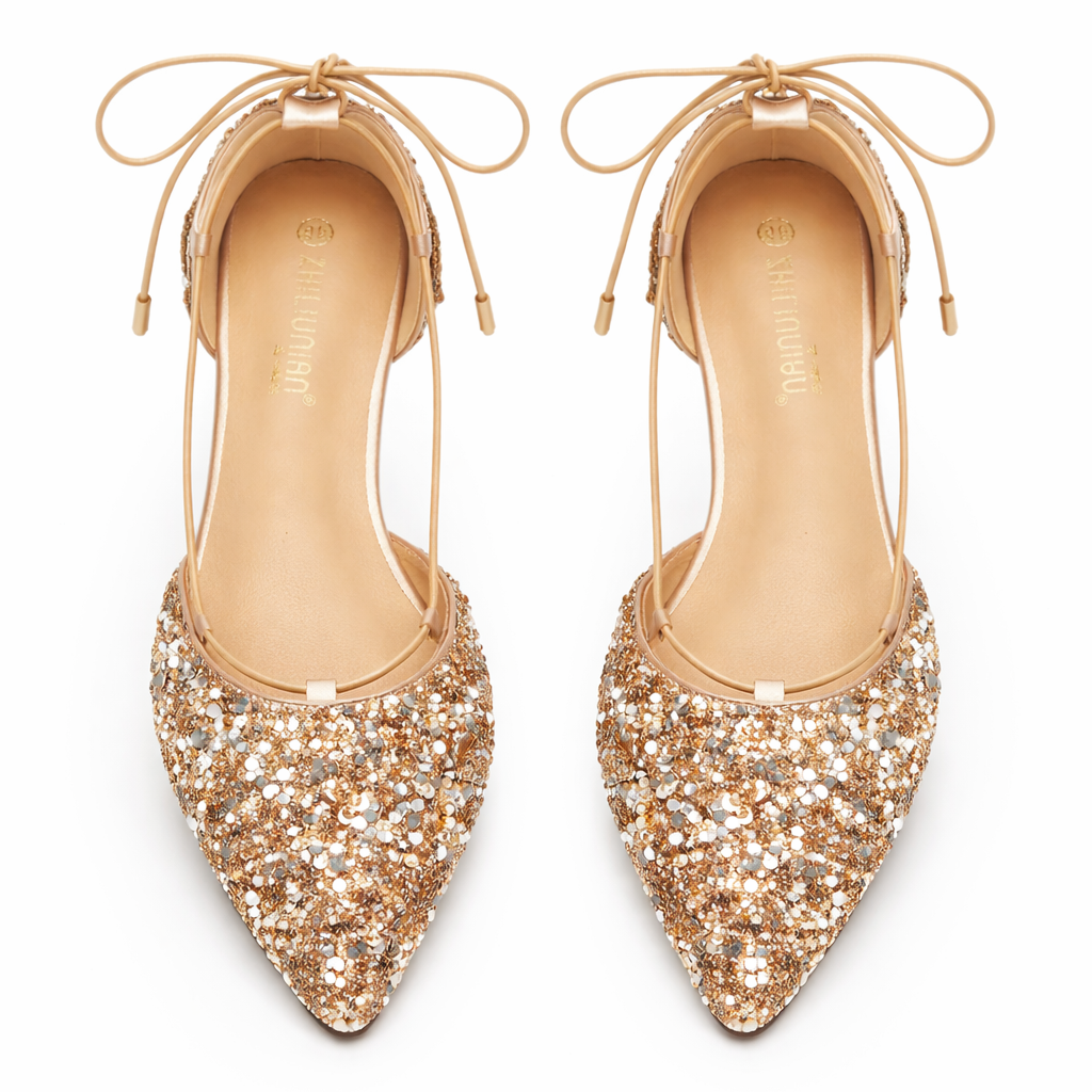 Winifred | Women's Set Stones Pointed Toe Flat Shoe