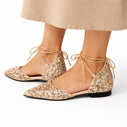 Winifred | Women's Set Stones Pointed Toe Flat Shoe
