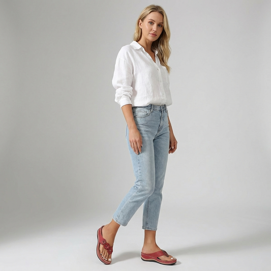 Charlotte | Women's Floral Print Leather Look Sandal