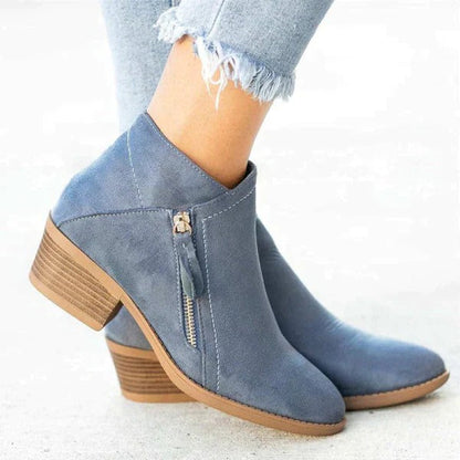 Corinne | Women's Suede Zip Ankle Boot