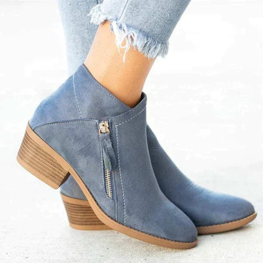 Corinne | Women's Suede Zip Ankle Boot