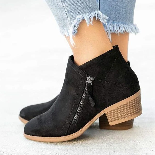 Corinne | Women's Suede Zip Ankle Boot