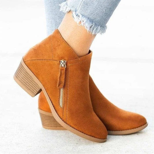 Corinne | Women's Suede Zip Ankle Boot