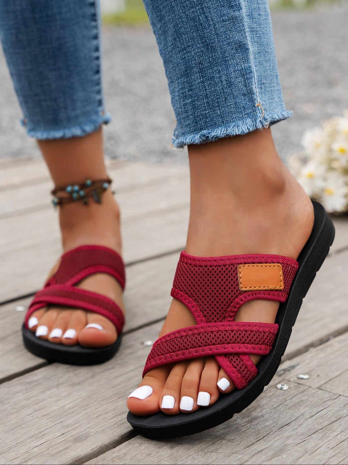 Lyra | Women's Mesh Buckle Strap Slide