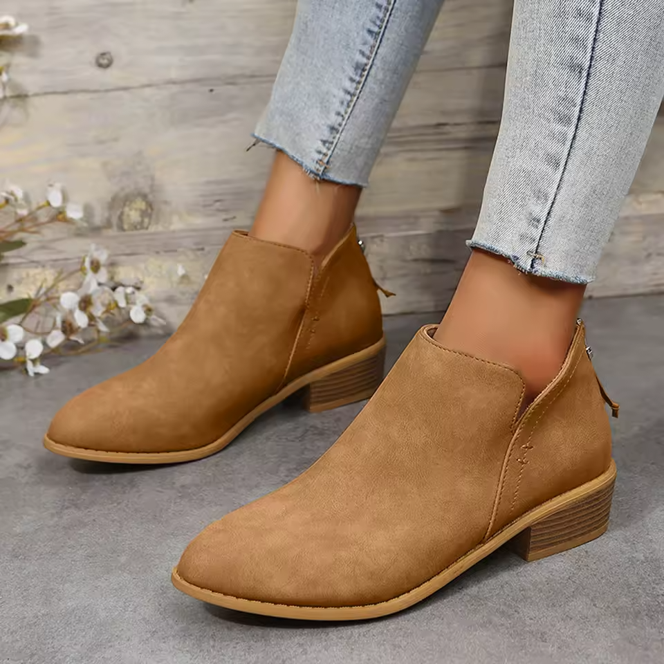 Katalin | Women's Suede Look Pointed Toe Ankle Boot