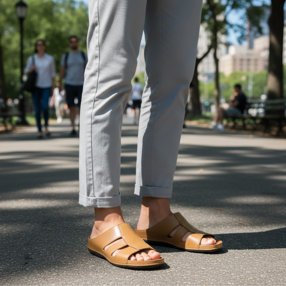 Kenneth | Men's Smooth Open Toe Slipper