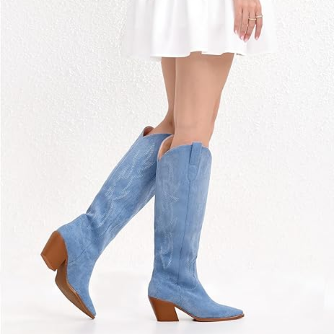 Judith | Women's Suede Slip on Western Boot